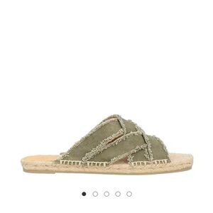 Made is Spain CASTAÑER Pilita Women’s Olive Flat Espadrille Sandals Size 38/7.5